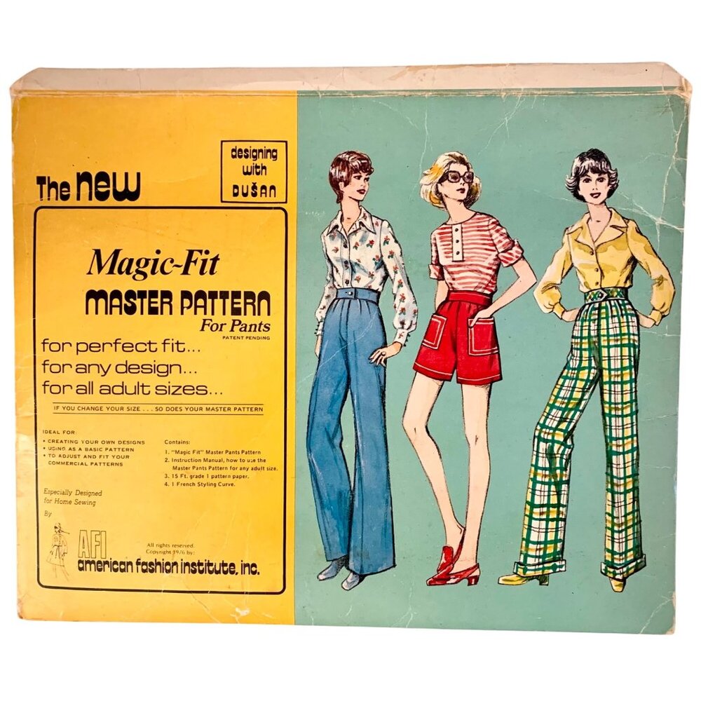 Vintage 1976 Magic-Fit Master Pattern For Pants By American Fashion Institute